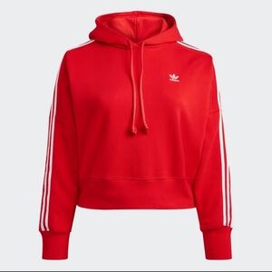 Adidas Originals Women's Red Cropped Hoodie​​​